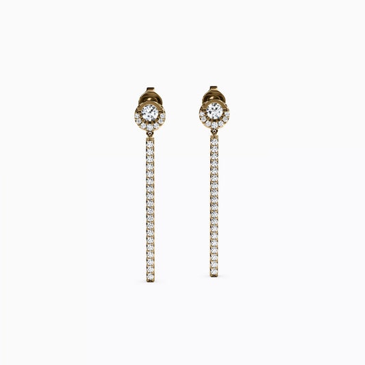 Crescent Diamond Drop Earrings in 14K Gold