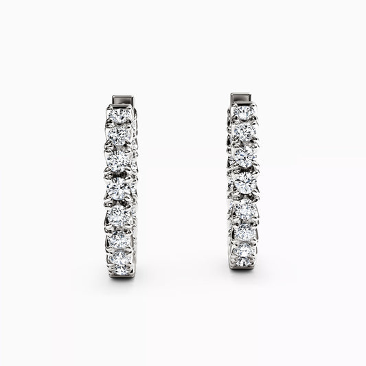 Diamond Huggie Hoop 1.5 CTTW Earrings in 14K Gold