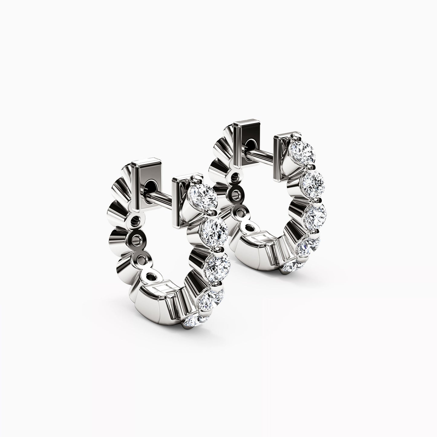Diamond Huggie Hoop 1/3 CTTW Earrings in 14K Gold