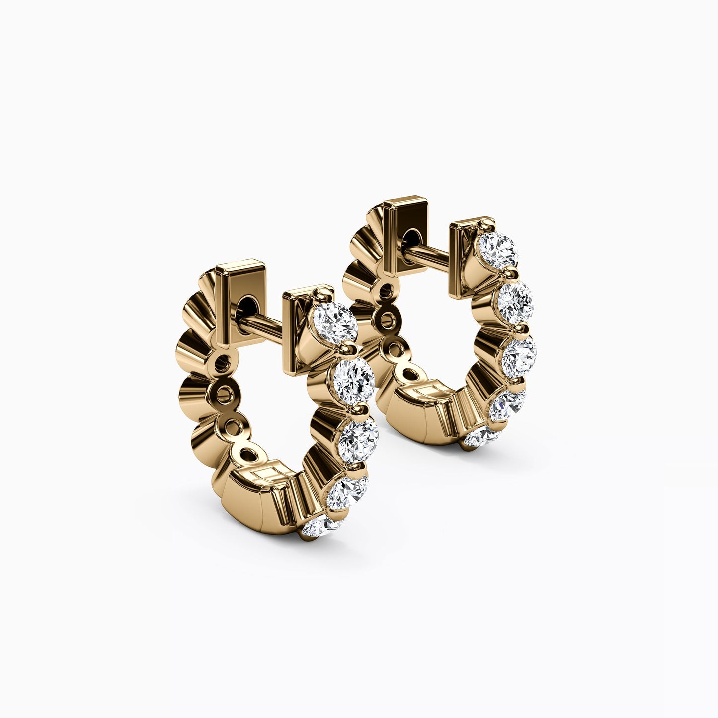 Diamond Huggie Hoop 1/3 CTTW Earrings in 14K Gold