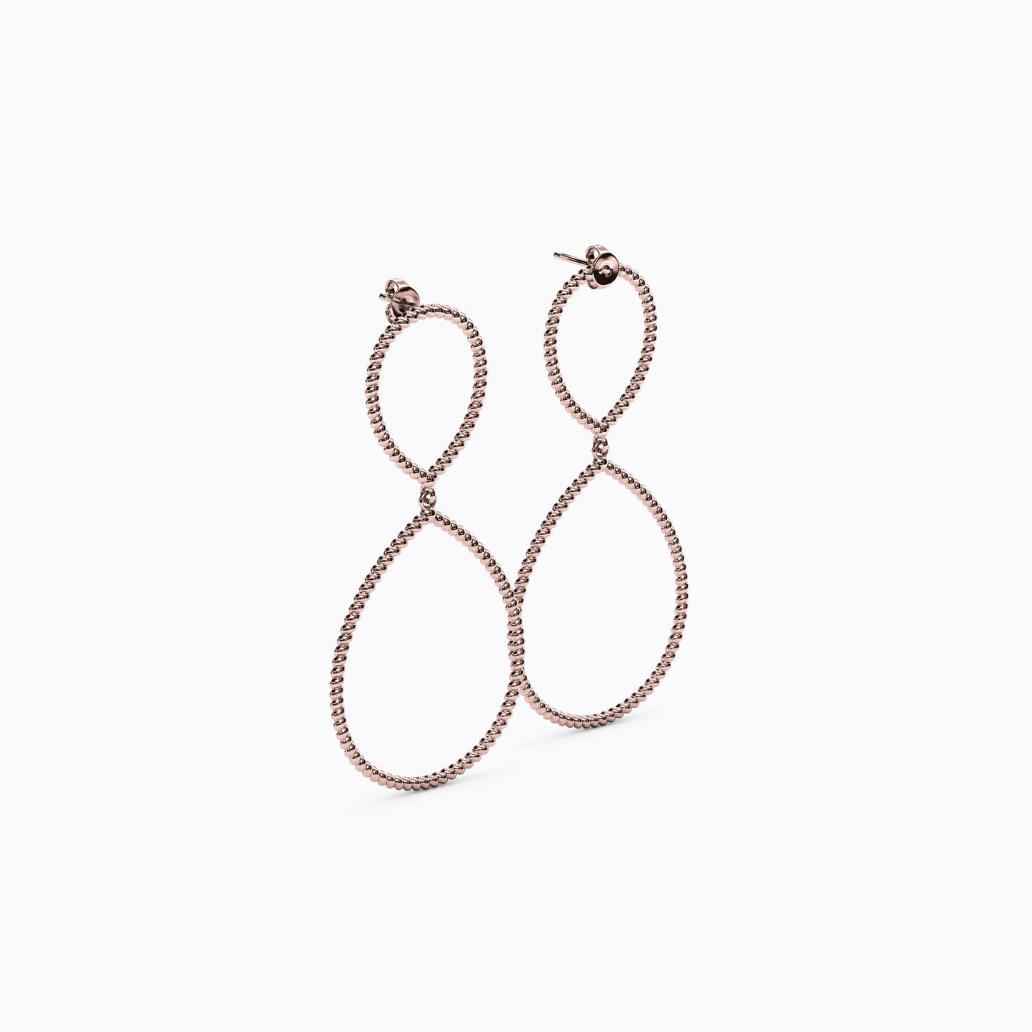 Rope Raindrop Dangle Earrings in 14K Gold