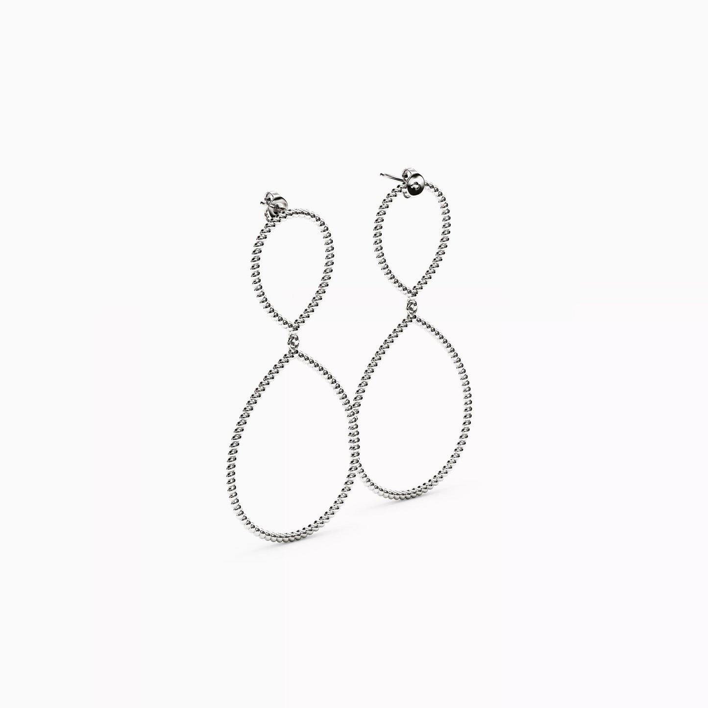 Rope Raindrop Dangle Earrings in 14K Gold