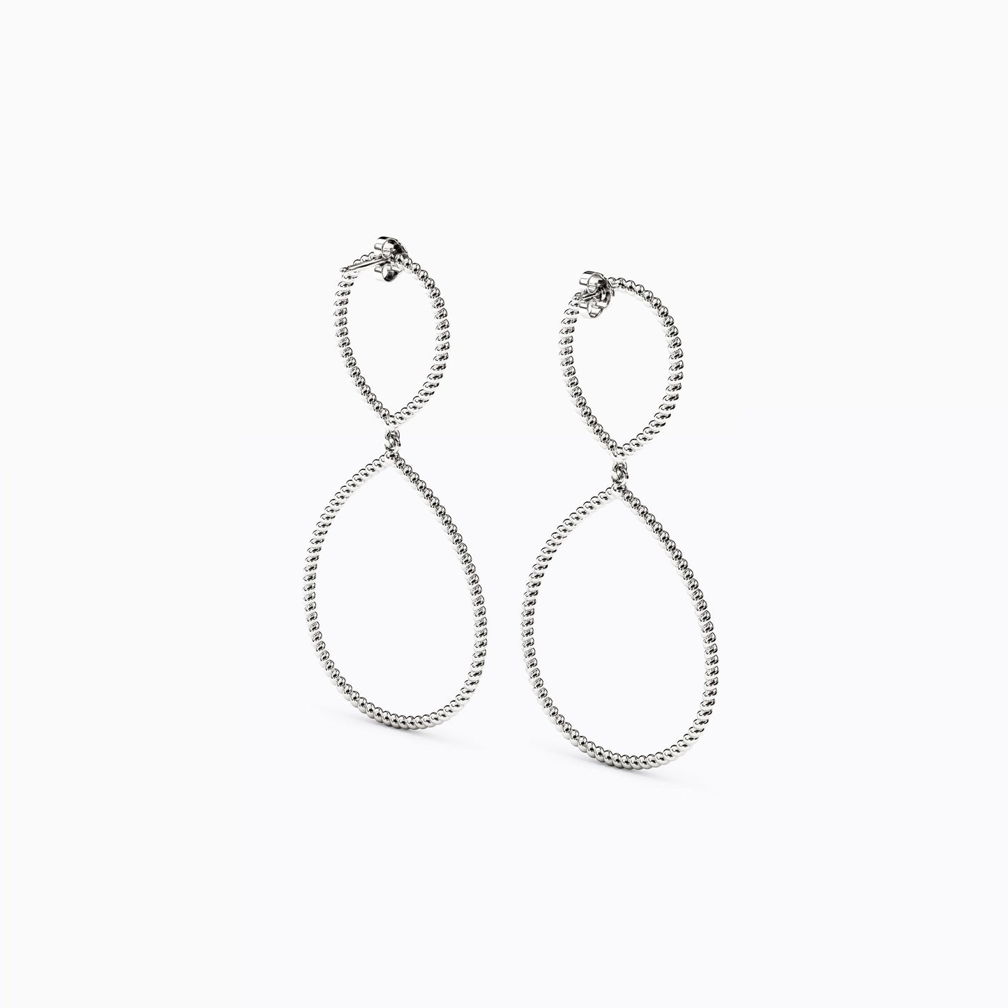Rope Raindrop Dangle Earrings in 14K Gold