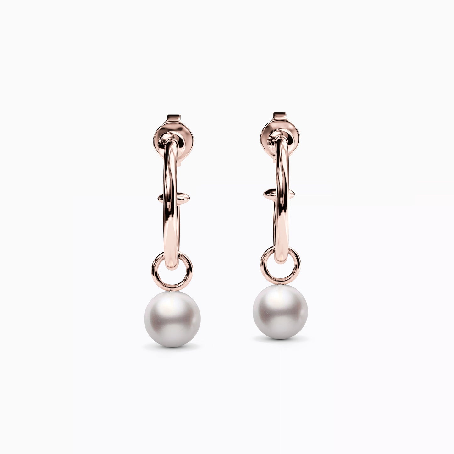 Hoop Drop Akoya Pearl Earrings in 14K Gold