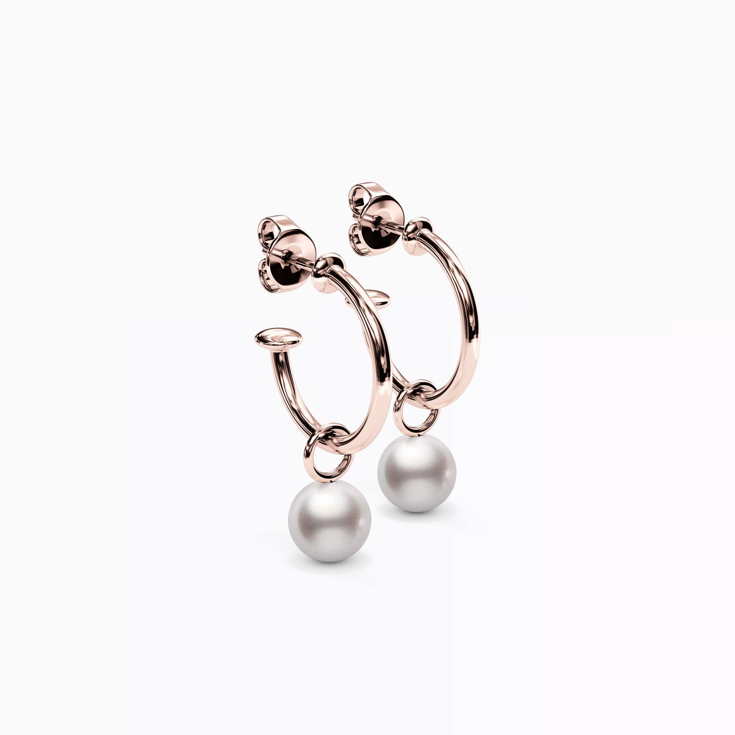 Hoop Drop Akoya Pearl Earrings in 14K Gold