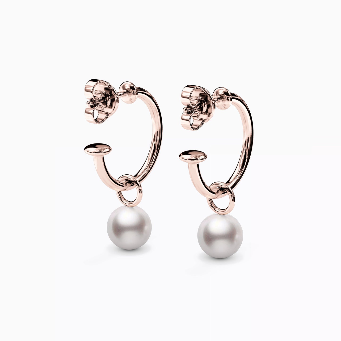 Hoop Drop Akoya Pearl Earrings in 14K Gold