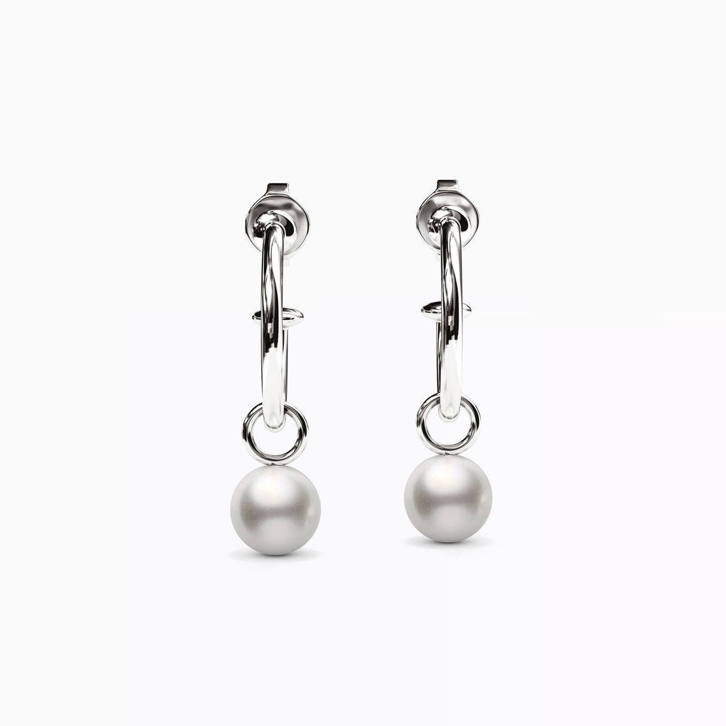 Hoop Drop Akoya Pearl Earrings in 14K Gold