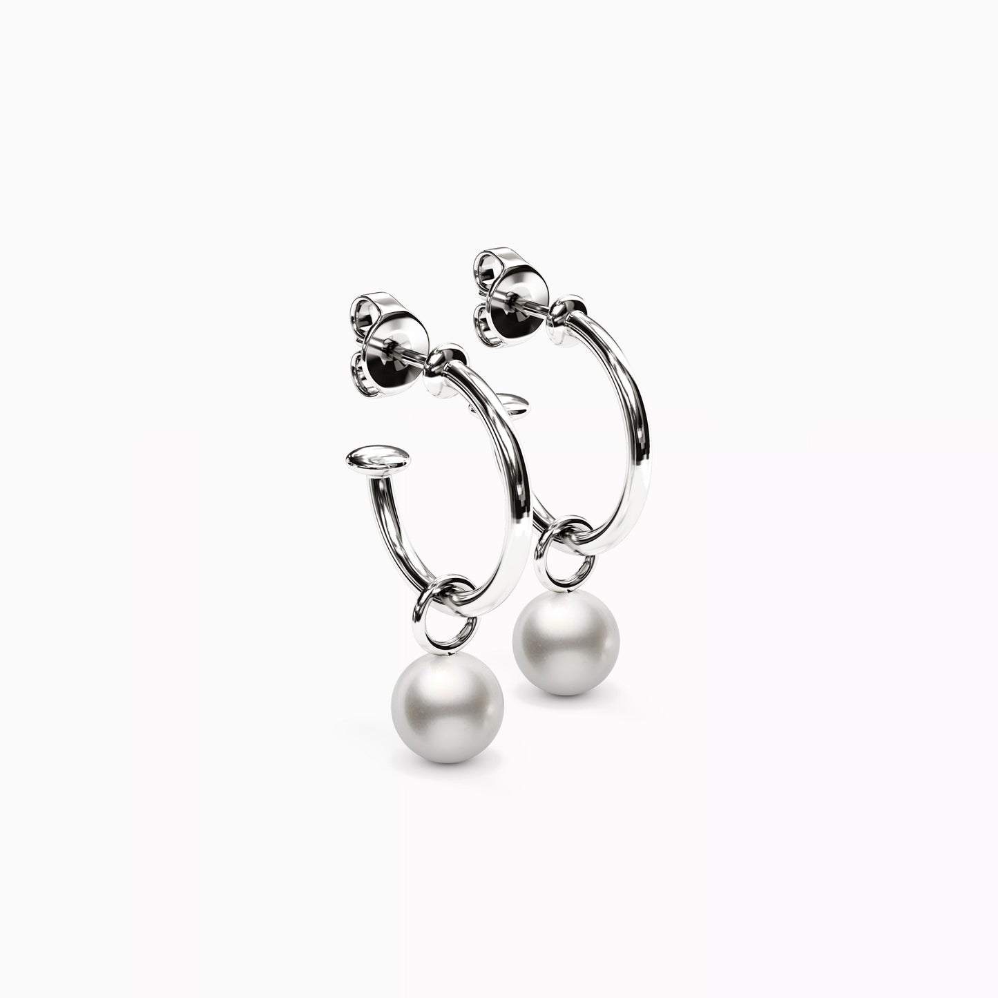 Hoop Drop Akoya Pearl Earrings in 14K Gold