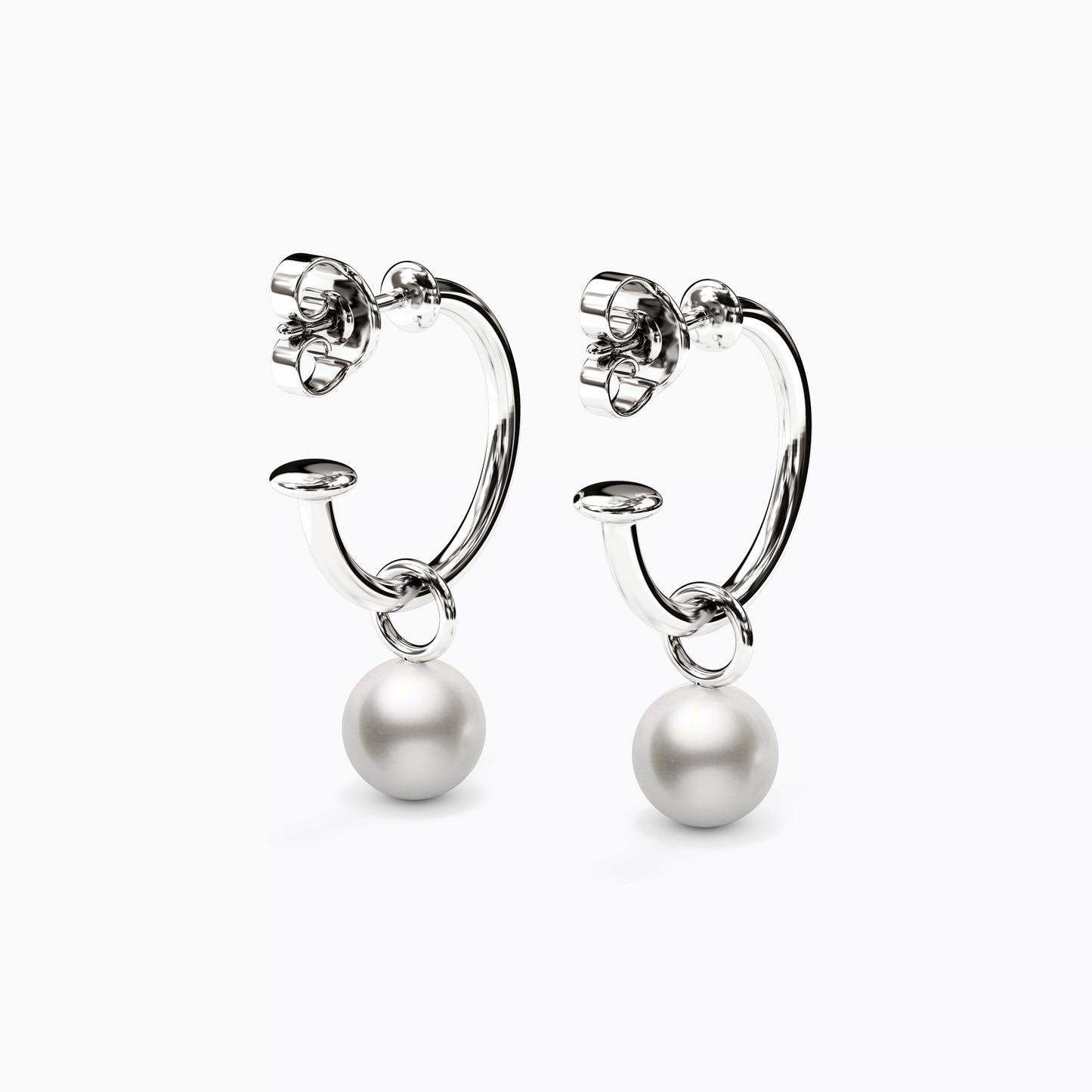 Hoop Drop Akoya Pearl Earrings in 14K Gold