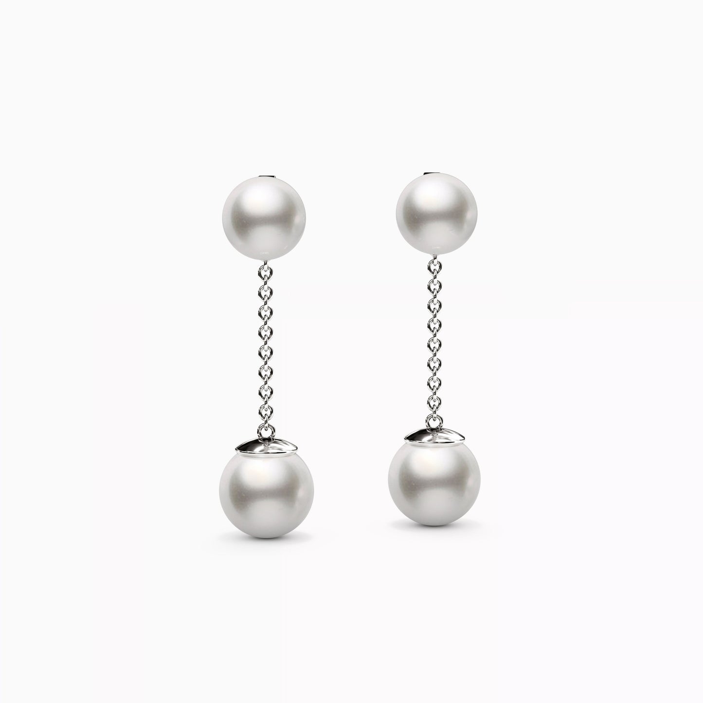 Akoya Pearl Drop Earrings in 14K Gold