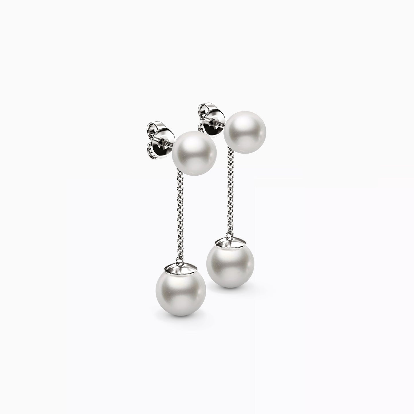 Akoya Pearl Drop Earrings in 14K Gold