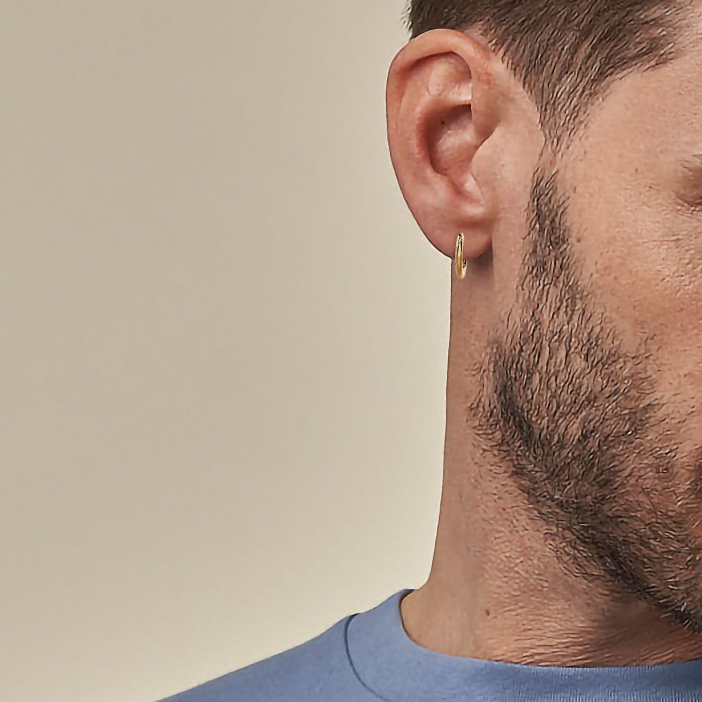 Men's Hoop Earrings in 14K Gold