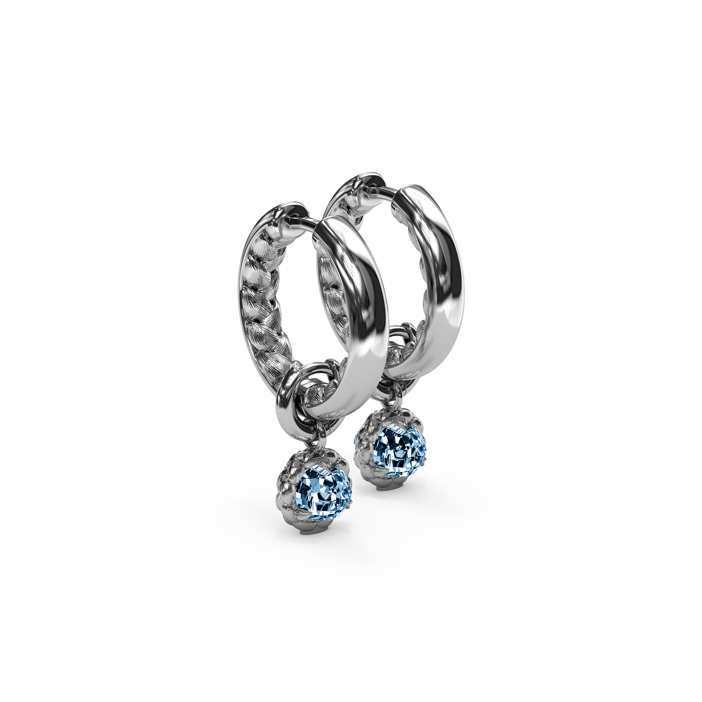 Swiss Blue Topaz Double-Sided Detachable Charm in Sterling Silver