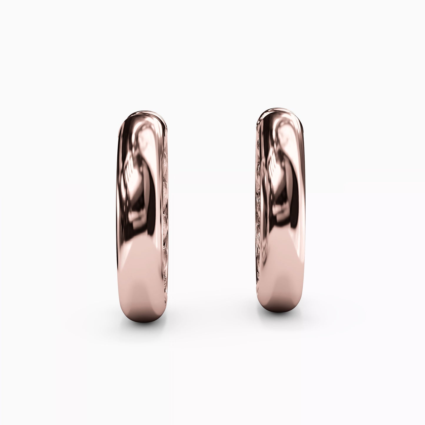 Wheat & Polished Hoop Earrings in 14K Gold