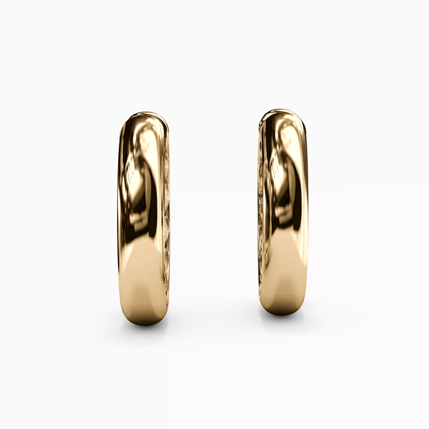 Wheat & Polished Hoop Earrings in 14K Gold