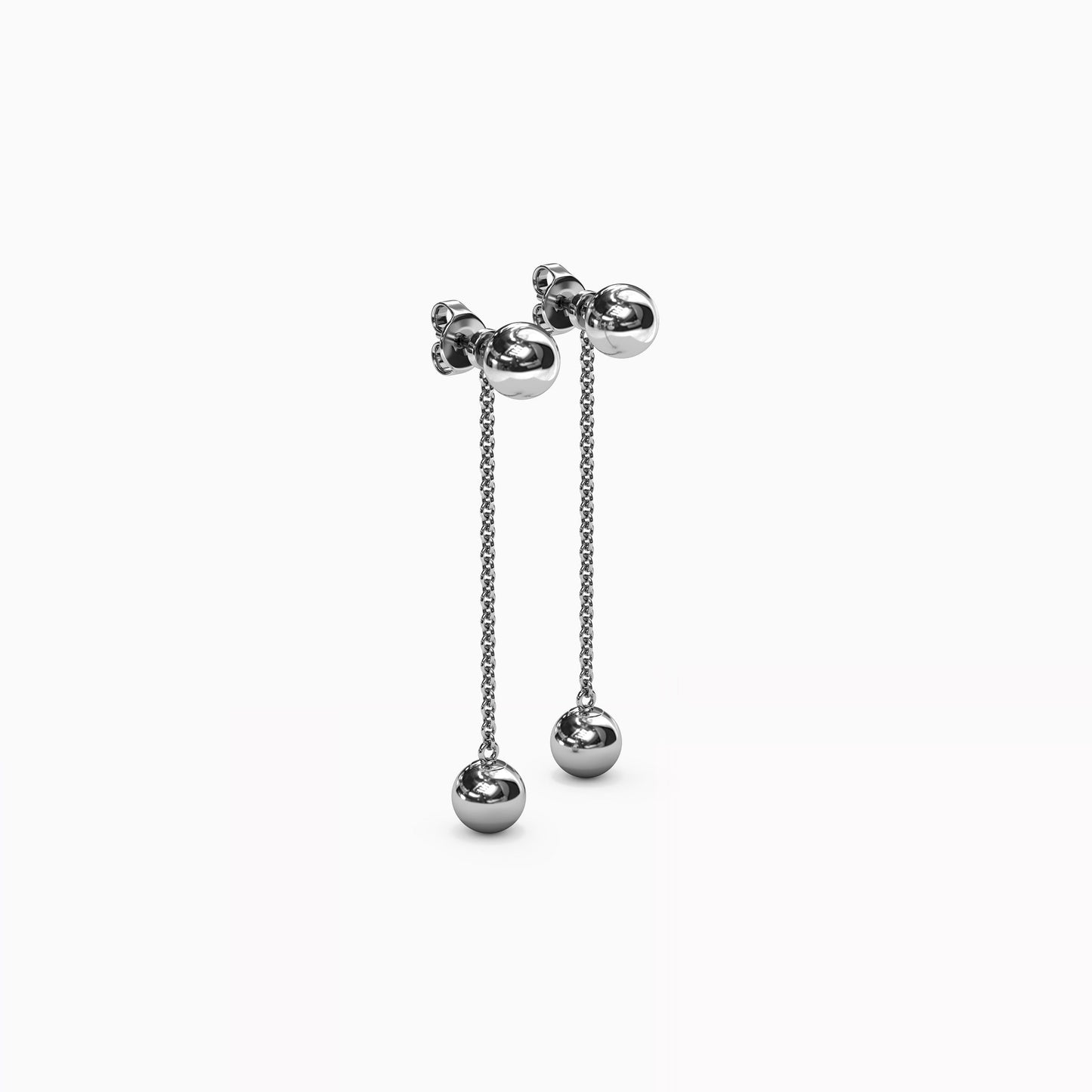 Ball Drop Jacket Earrings in Sterling Silver