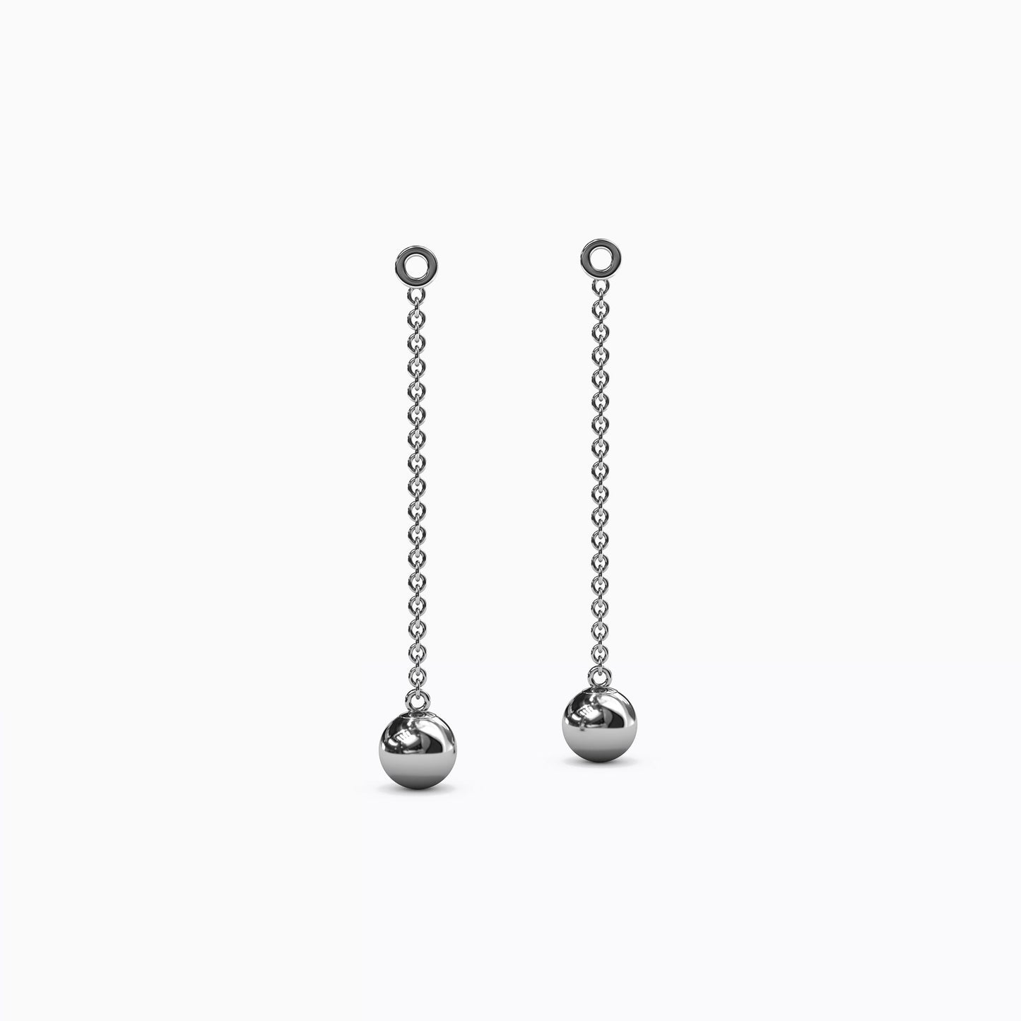 Ball Drop Jacket Earrings in Sterling Silver