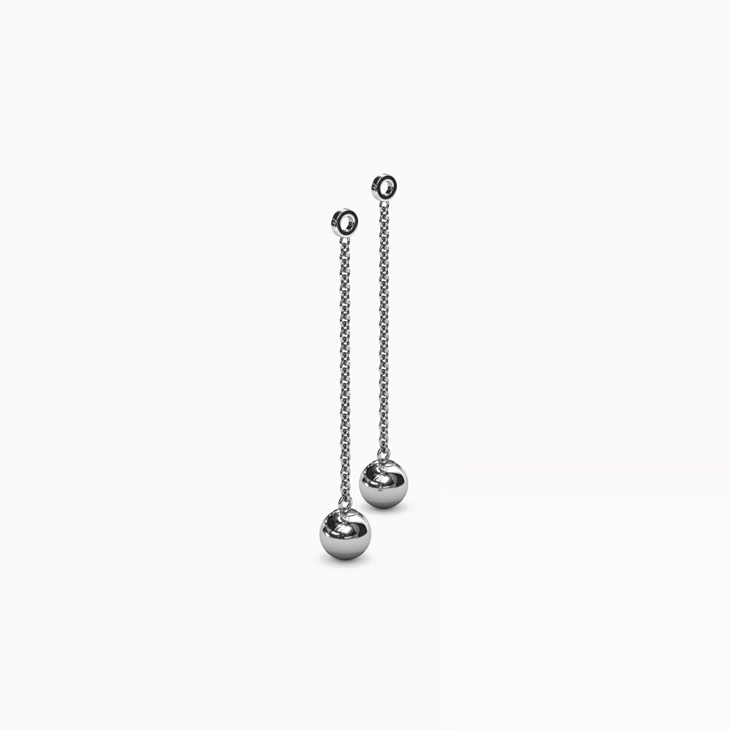 Ball Drop Jacket Earrings in Sterling Silver