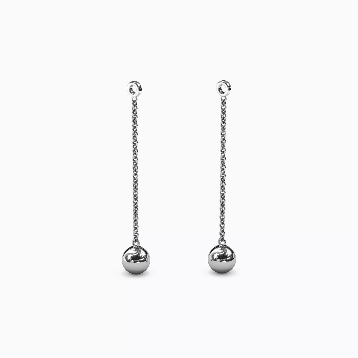 Ball Drop Jacket Earrings in Sterling Silver