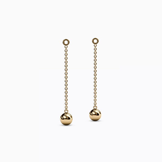 Ball Drop Jacket Earrings in 14K Gold