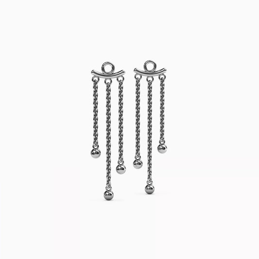 Celestial Triple Drop Jacket Earrings in Sterling Silver