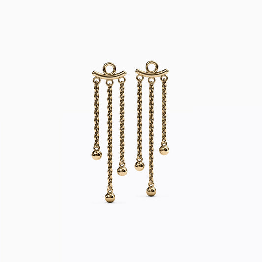 Celestial Triple Drop Jacket Earrings in 14K Gold