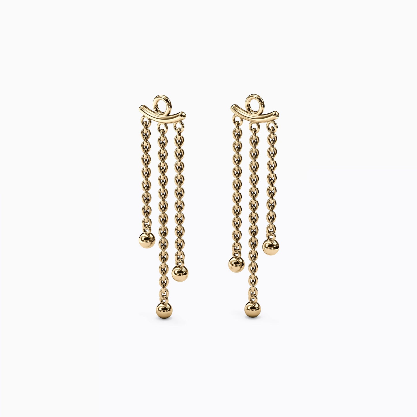 Celestial Triple Drop Jacket Earrings in 14K Gold