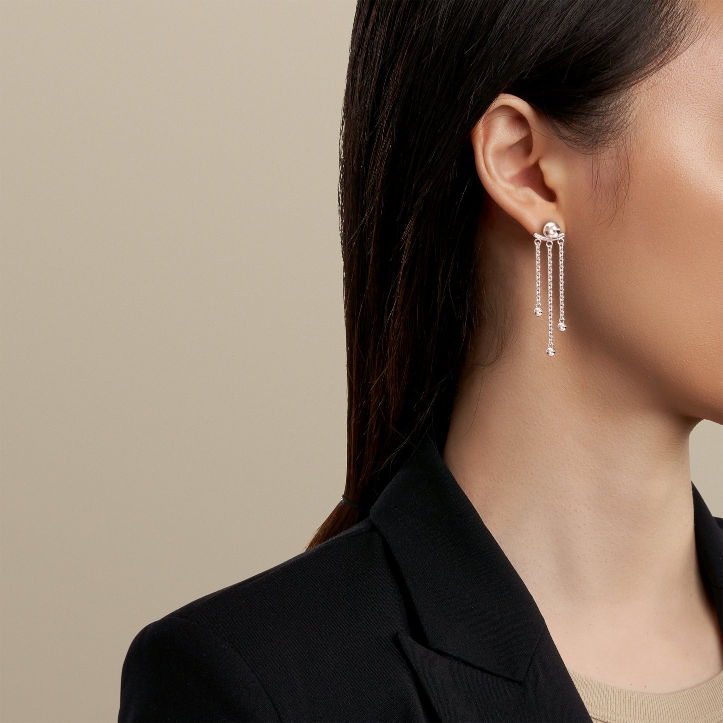 Celestial Triple Drop Jacket Earrings in 14K Gold