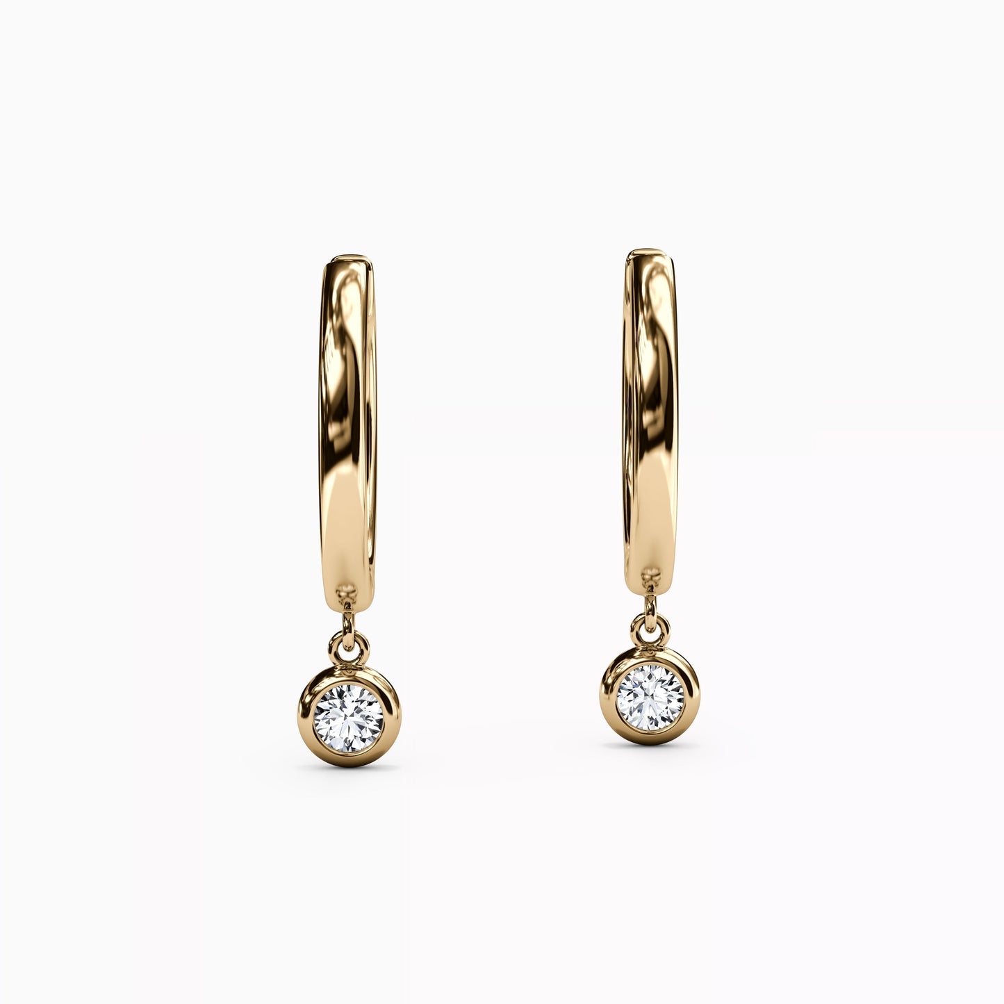 Diamond Bezel Hoop Earrings in 14K Gold