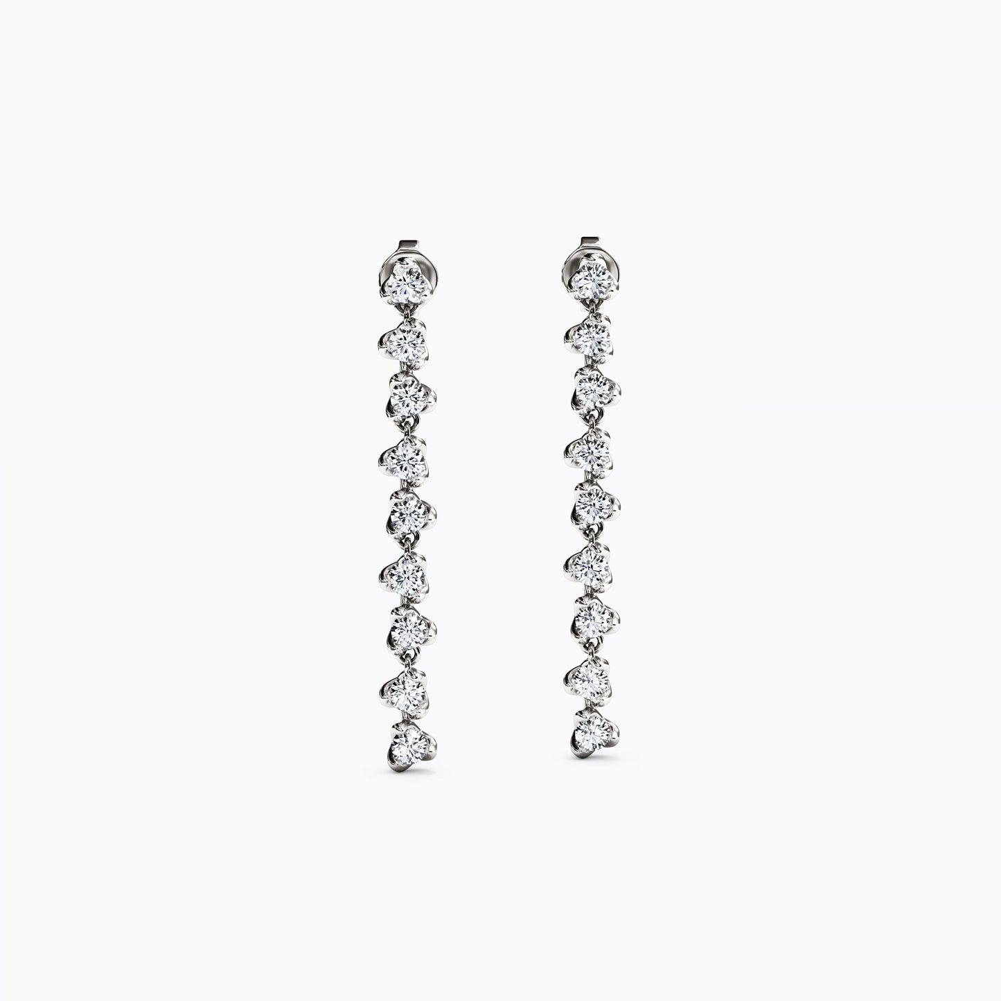 Diamond Mini Lotus Drop Earrings in 14K Gold