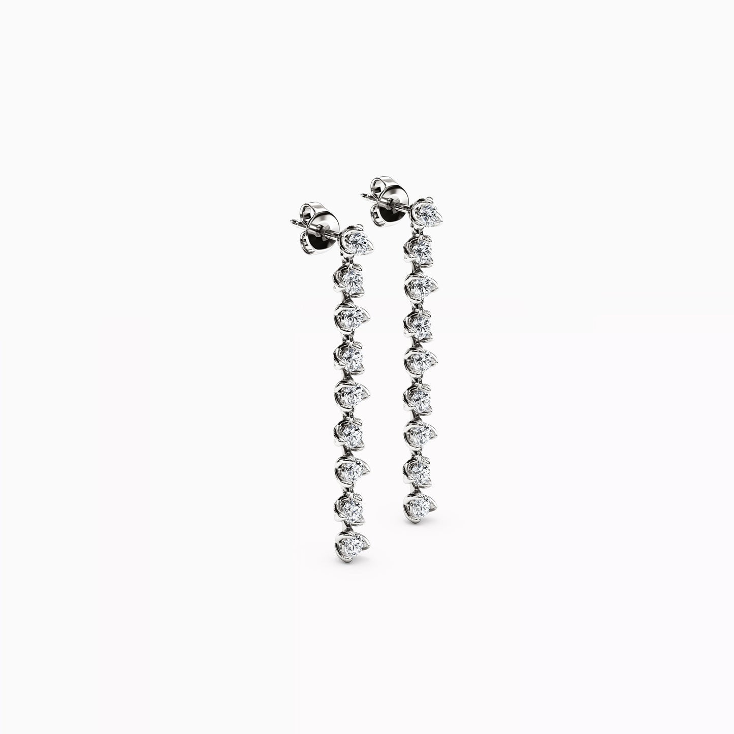 Diamond Mini Lotus Drop Earrings in 14K Gold