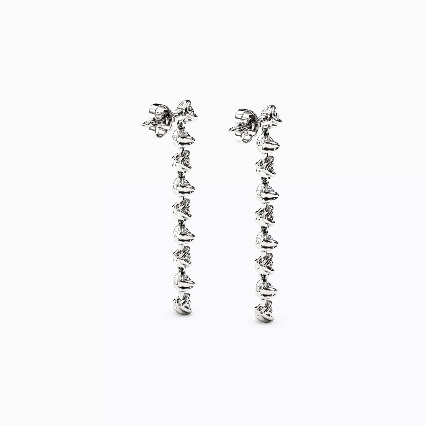 Diamond Mini Lotus Drop Earrings in 14K Gold
