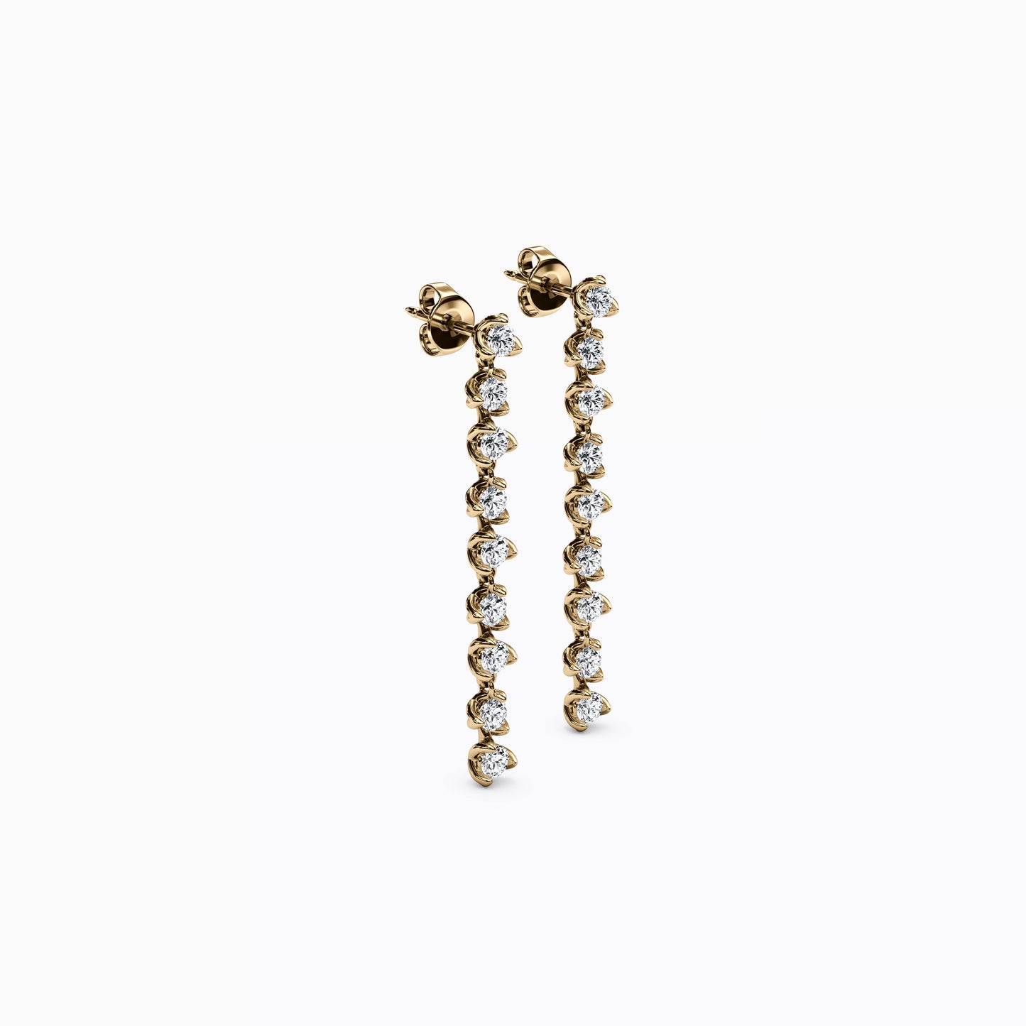 Diamond Mini Lotus Drop Earrings in 14K Gold