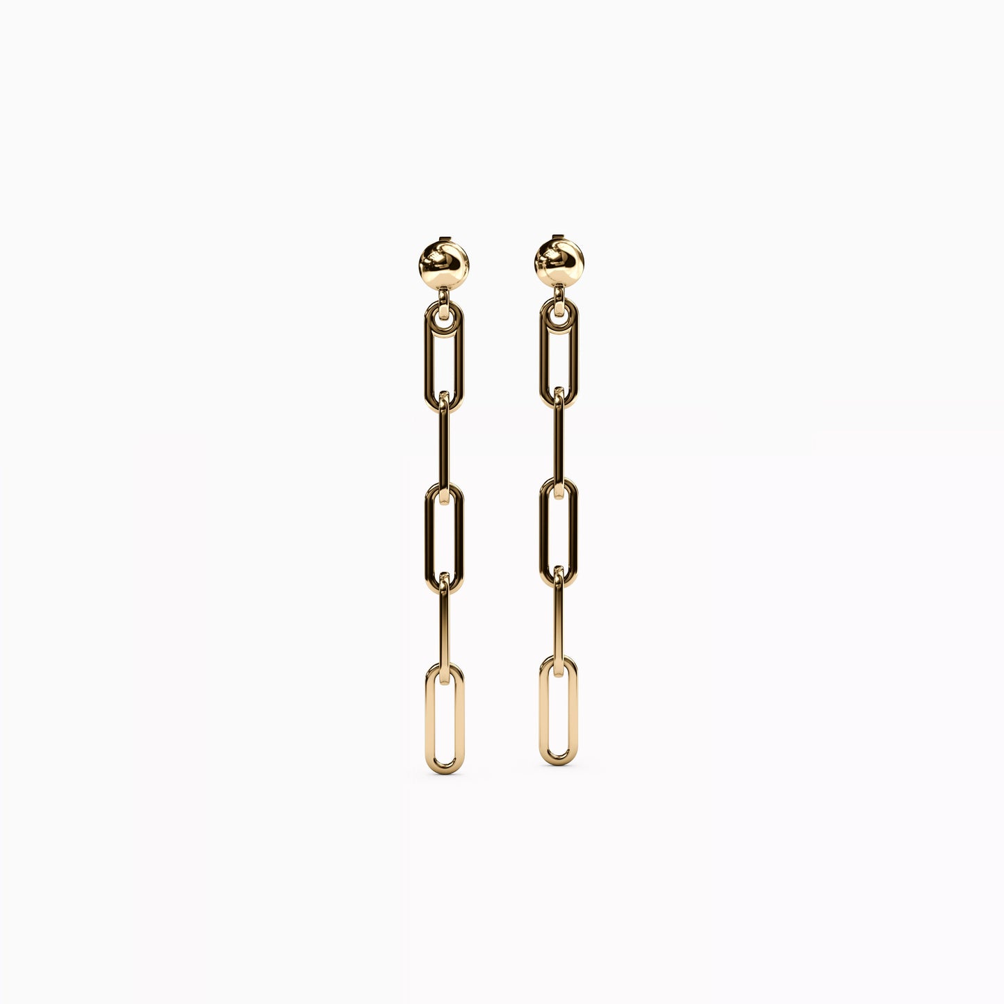 Paperclip 5 Linked Earrings in 14K Gold