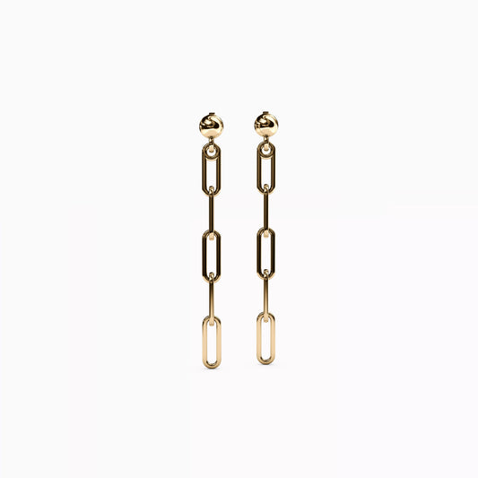Paperclip 5 Linked Earrings in 14K Gold