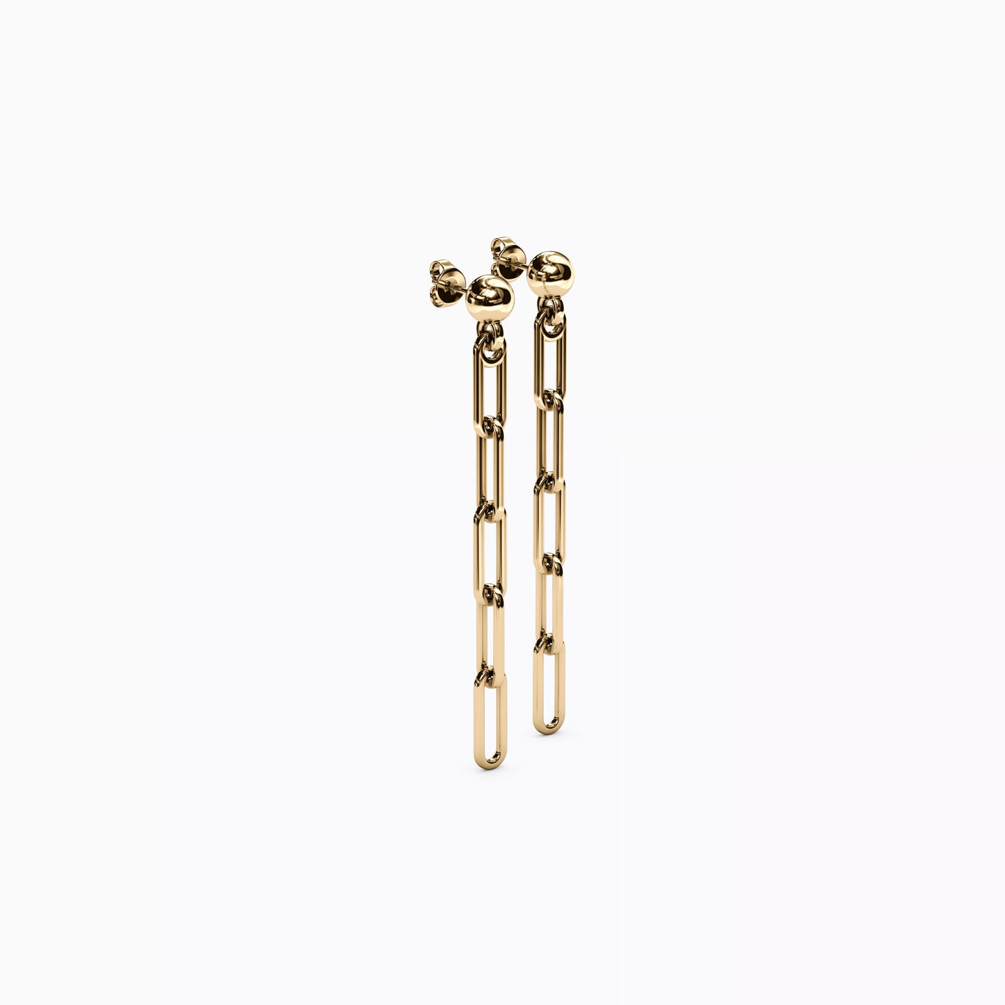 Paperclip 5 Linked Earrings in 14K Gold
