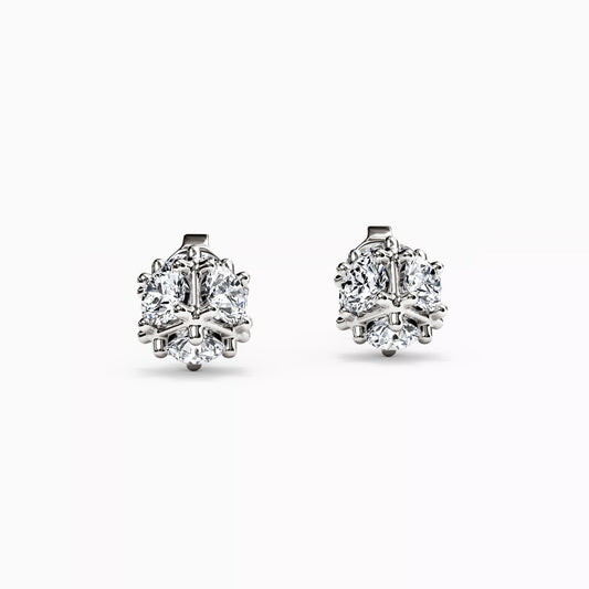 Cluster Stars Diamond Stud Earrings in 14K Gold