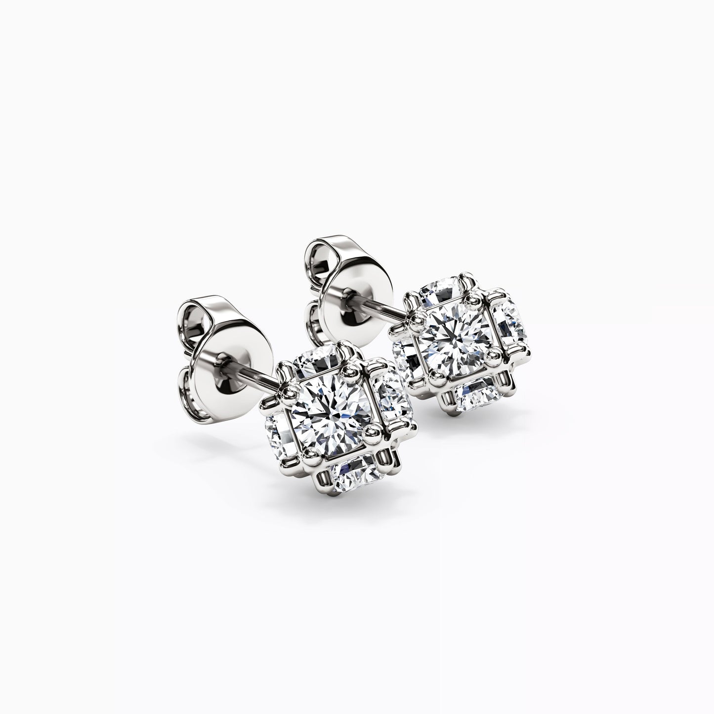 Cluster Stars Diamond Stud Earrings in 14K Gold