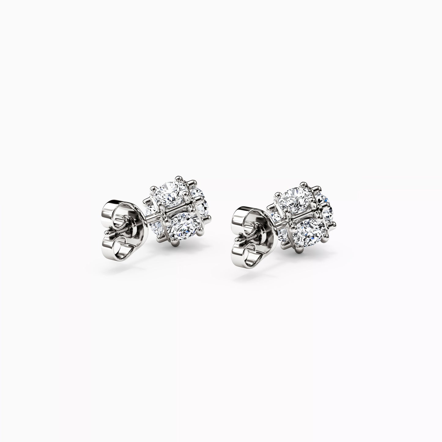 Cluster Stars Diamond Stud Earrings in 14K Gold