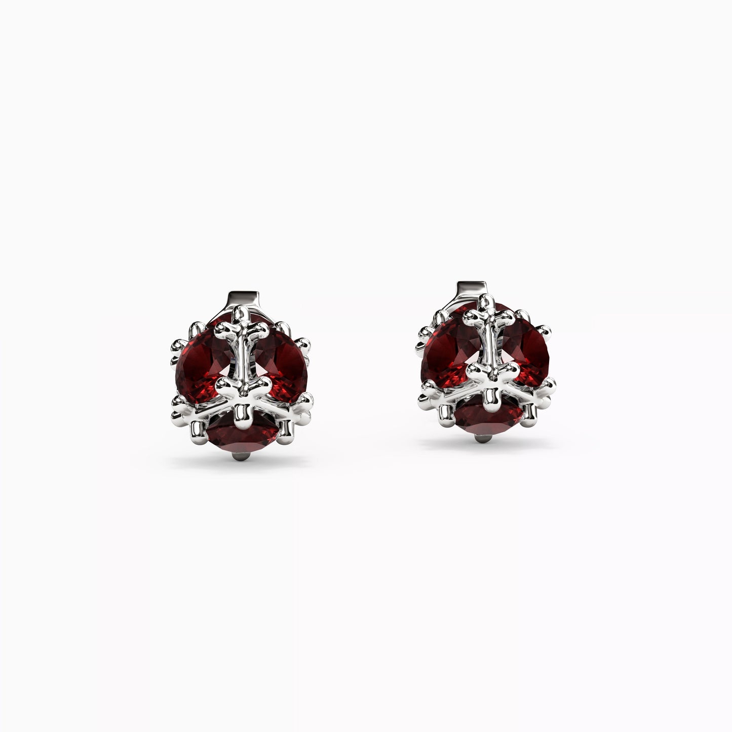 Cluster Stars Ruby Stud Earrings in 14K Gold
