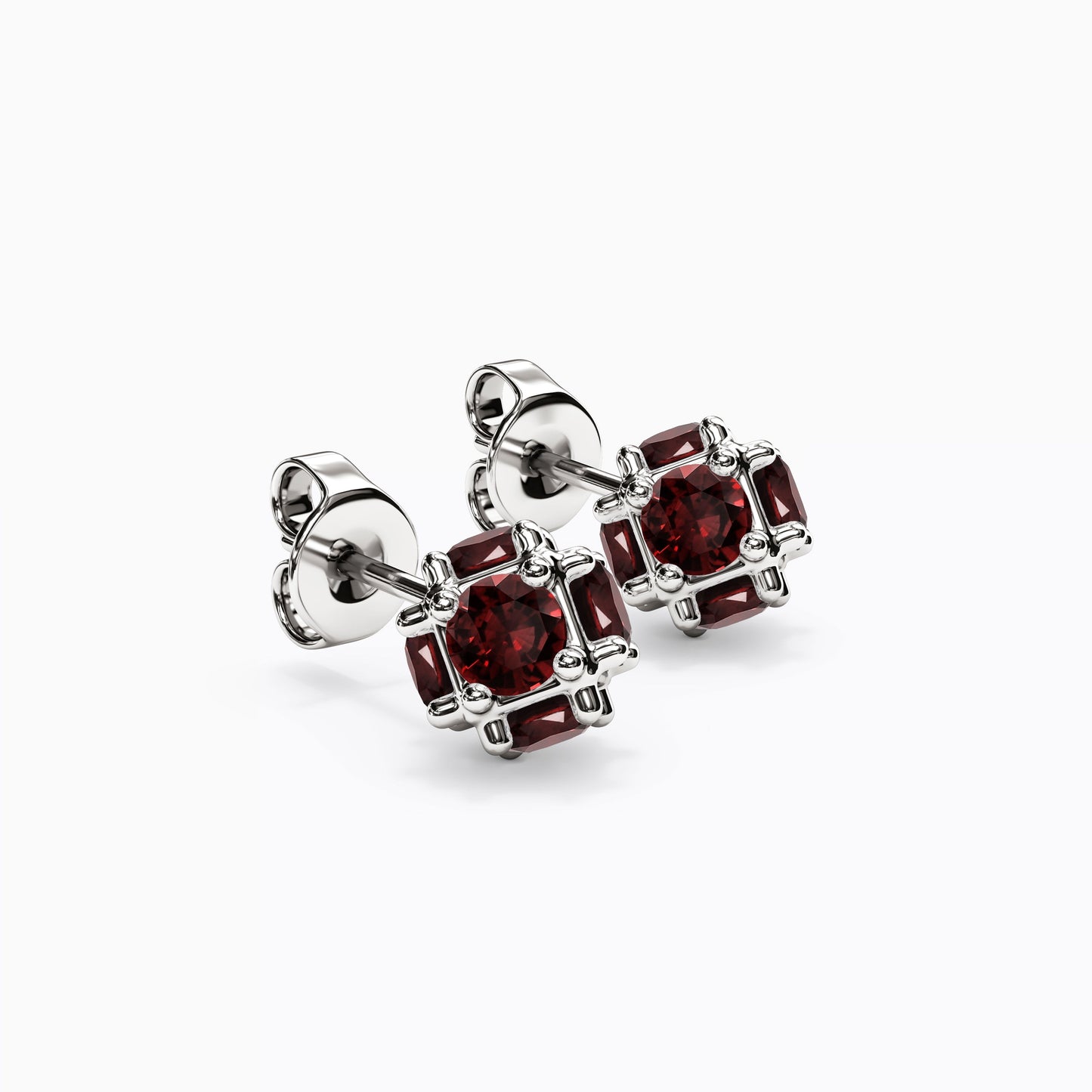 Cluster Stars Ruby Stud Earrings in 14K Gold