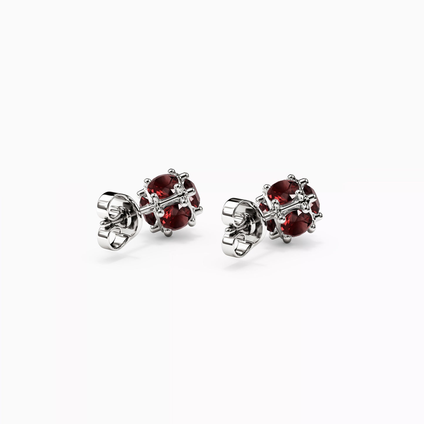 Cluster Stars Ruby Stud Earrings in 14K Gold