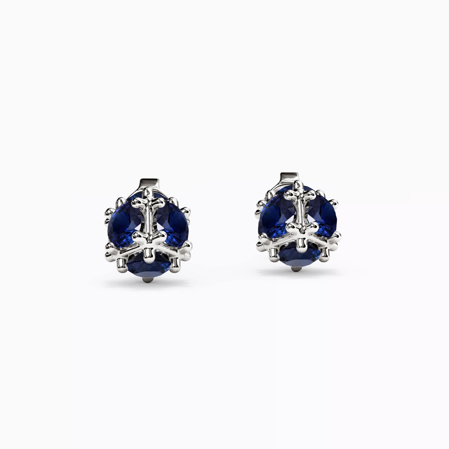 Cluster Stars Sapphire Stud Earrings in 14K Gold
