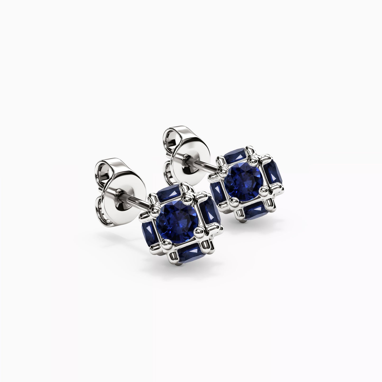 Cluster Stars Sapphire Stud Earrings in 14K Gold