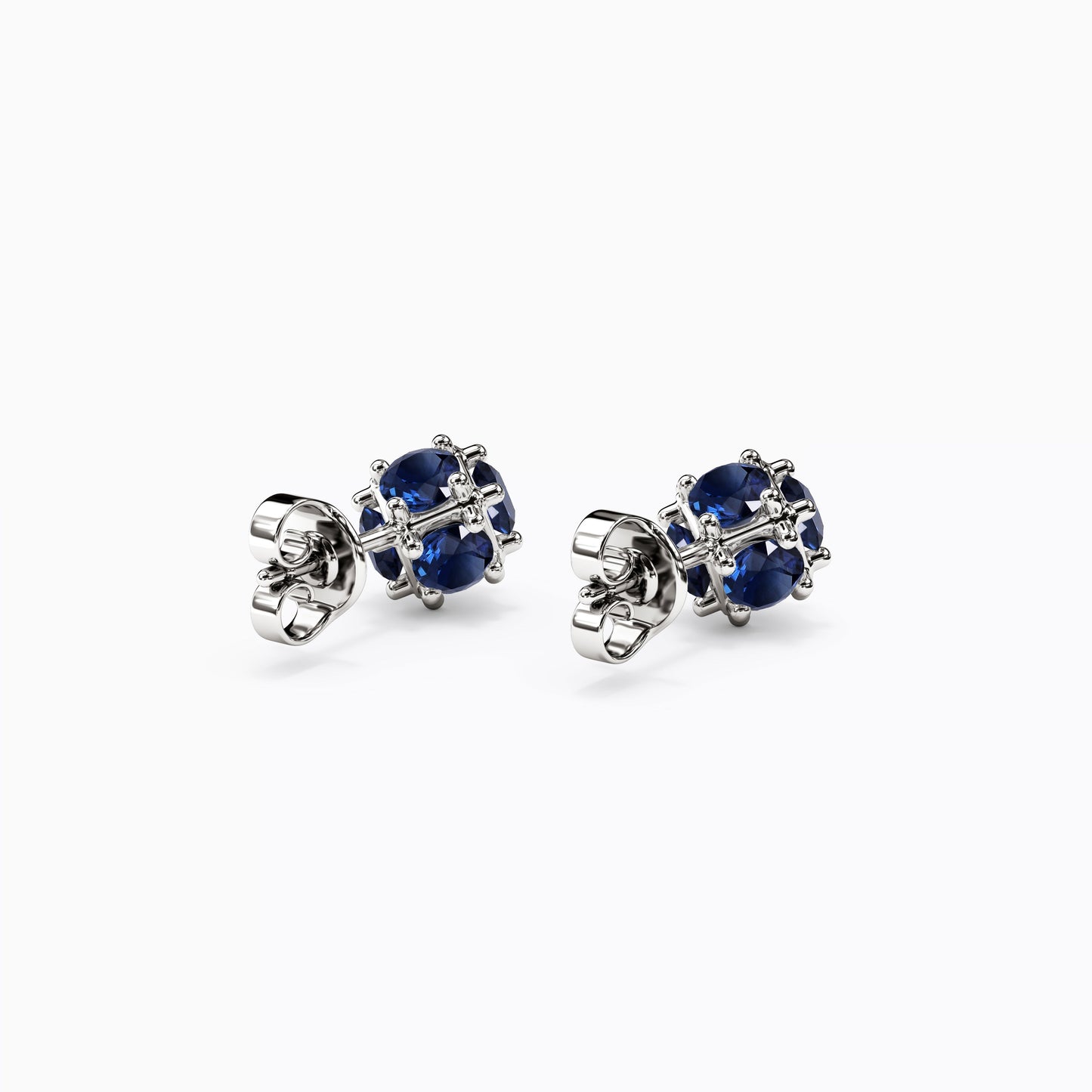 Cluster Stars Sapphire Stud Earrings in 14K Gold