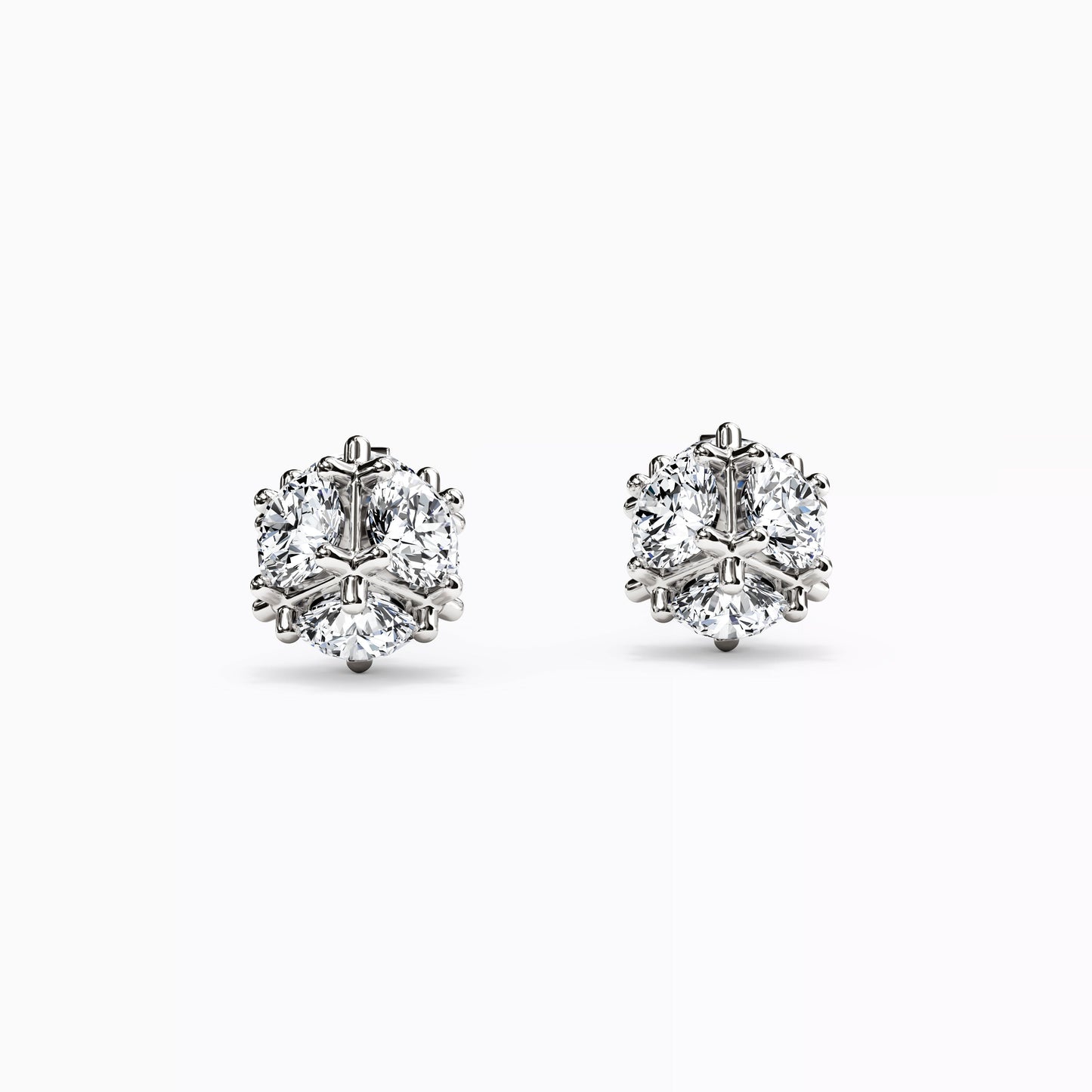 Cluster Stars Diamond Stud Earrings in 14K Gold