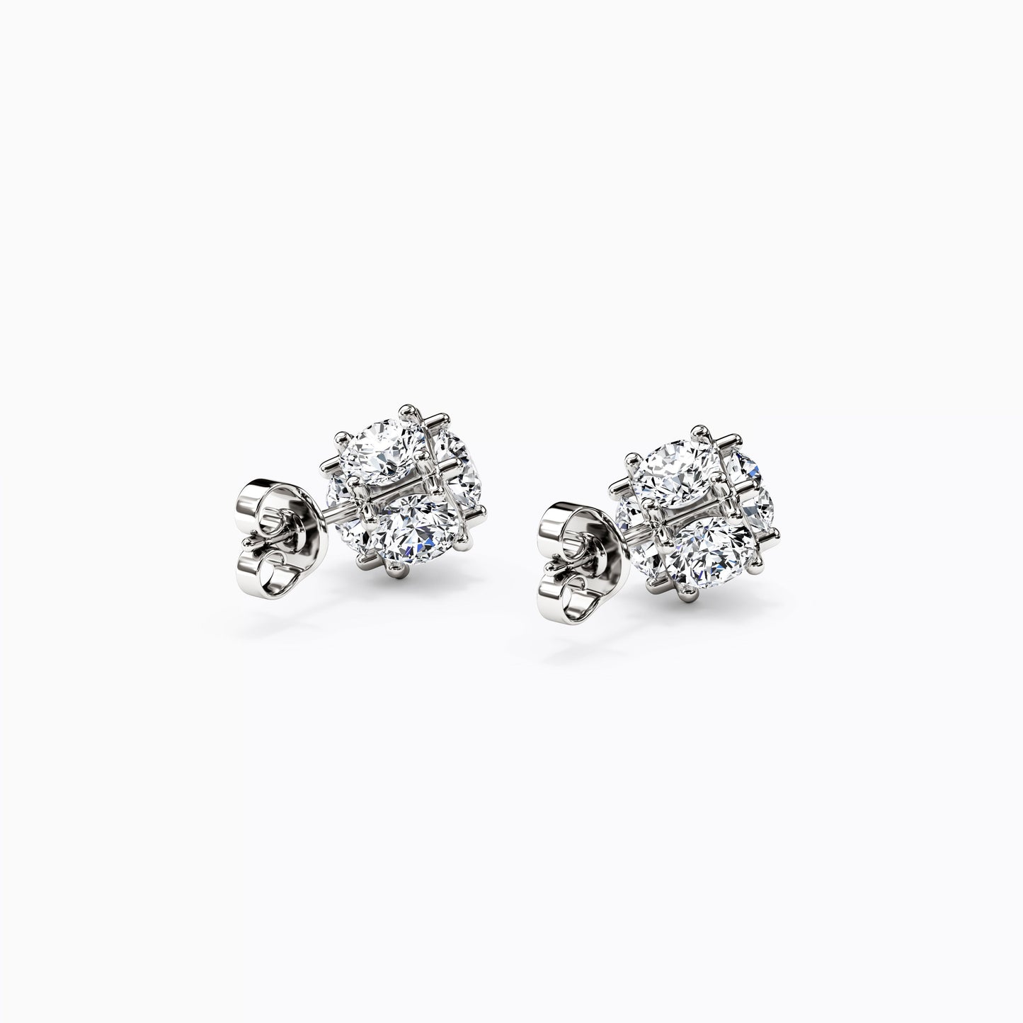 Cluster Stars Diamond Stud Earrings in 14K Gold