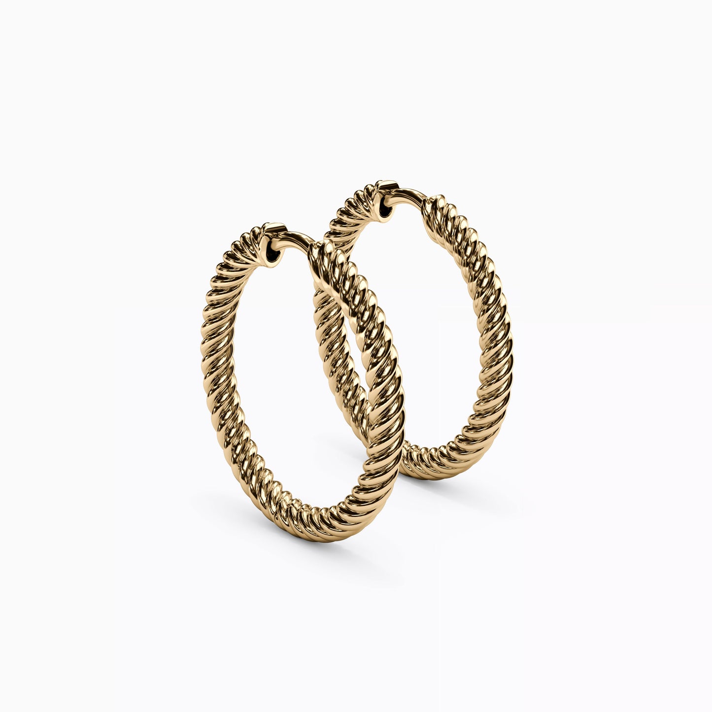 Twisted Hoop Earrings in 14K Gold