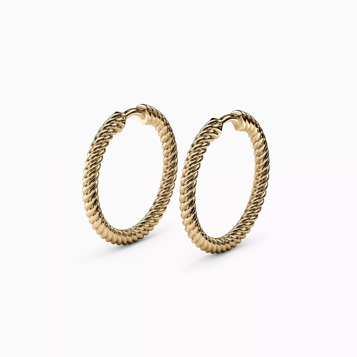 Twisted Hoop Earrings in 14K Gold
