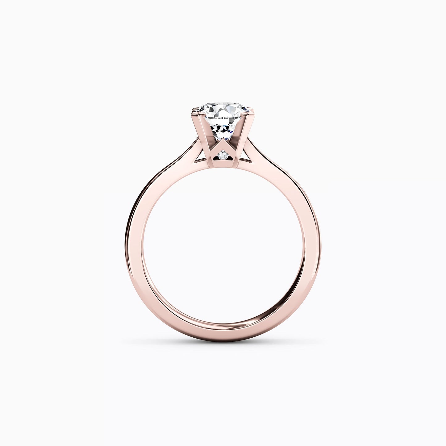 Solitaire Round Diamond Engagement Ring in 18K Gold